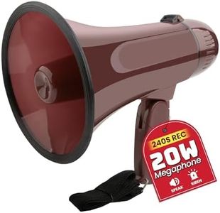 MyMealivos 20W Megaphone Bullhorn-5.4"×8.6" Portable Megaphone Built in Siren & 240s Recording, Volume Control Cover Up to 300 feet+ for Indoor and Outdoor Activities(Coffee)