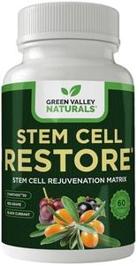 GREEN VALLEY NATURALS Stem Cell Supplement - Organic Tibetan Sea Buckthorn-Resveratrol, Vitamin D, Bishop's Hat Extract (1 Bottle, 60 Count)