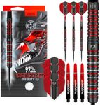 Harrows Wolfram Infinity Steel Tip Tungsten Darts Set 21g, 22g, 23g & 24g - Includes Supergrip Fusion Shafts & Prime Wolfram Infinity Flights