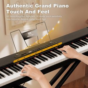 MUSTAR 88-Key Digital Piano – Black Electronic Keyboard