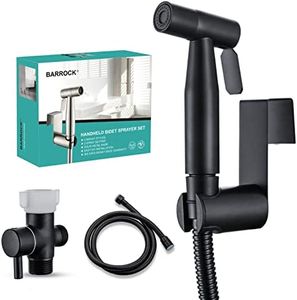 BARROCK Bidet Sprayer for Toilet, 2 Pack Handheld Jet Spray, Adjustable Water Pressure Muslim Shower, Bidet attachment Set for Existing Toilets Cloth Diaper Sprayer for Baby/Feminine Wash, Matte Black