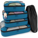 Shacke Pak - 5 Set Packing Cubes - Travel Organizers with Laundry Bag (Gentlemen's Blue)