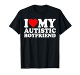 I Love My Autistic Boyfriend Heart My Autism BF T-Shirt