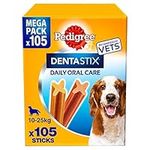 Pedigree DentaStix Daily Dental Chews Medium Dog 10-25kg 105 Sticks