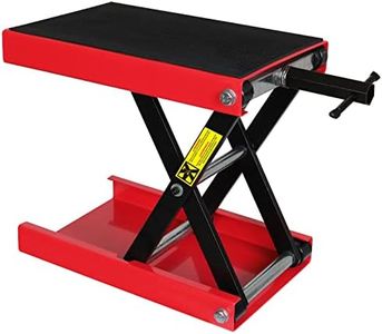 BIG RED ATRM01101R Torin Portable Steel Motorcycle Lift Scissor Jack: Wide Deck Hoist Stand for ATV, UTV Snowmobile Maintenance, Capacity 1100lb, 1100LBS