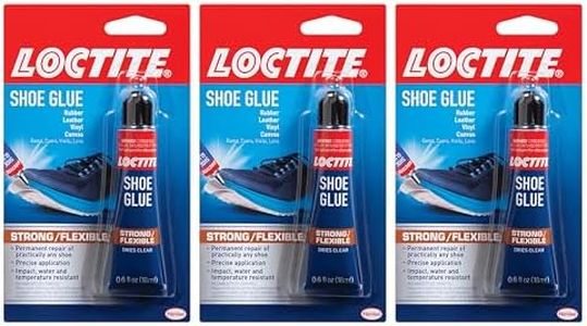 Loctite Shoe Glue, Strong & Flexible Fabric Glue, Resistant to Water, Impact, & Vibrations, Dries Clear - 0.6 fl oz Bottle, 3 Pack