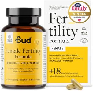 Bud Female Fertility Supplements for Women - Trying to Conceive Vitamins for Women with Folate (Folic Acid), Zinc, Vitamin D and Inositol - Conception Vitamins for Women (60 Capsules)