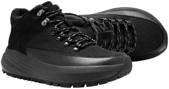 OrthoComfoot Men's Orthopedic Hiking Boots, Splash Resistant Moisture Barrier Wide Toe Box Ankle Boots, High Instep & Overpronation Flat Feet All Terrain Camping Walking Boot Black Size 12