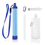 Proberos® Water Purifiers Outdoor, Personal Water Filter Multi Layer Filtration Core Water Filter Gear with Straw, Water Bag, Syringe Tool Outdoor Water Purifier Adventure Hiking Camping Accessories