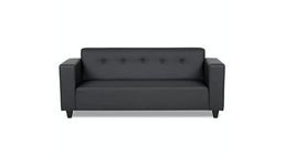 RM Home Three Seater Sofa (Black) Leather, 3-Person Sofa