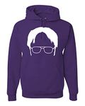 Wild Bobby Office Dwight Glasses Face Silhouette Funny Schrute Pop Culture Unisex Graphic Hoodie Sweatshirt, Purple, L