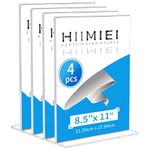 HIIMIEI 8.5x11 Acrylic Sign Holder Table Menu Display Stand, Clear Plastic 8.5x11 Double Sided Picture Frames for Desk Display(4 Pack)