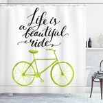 Ambesonne Bicycle Shower Curtain, L