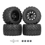 RC Station 2.8 RC Tires 12mm Hex RC Wheels and Tires Preglued 1/10 Scale RC Tires with Foam Inserts 4PCS for 1/10 Traxxas Tires and Wheels for Offroad Traxxas Rustler Stampede Redcat RC Tires