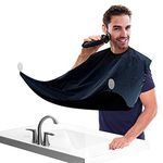 Beard Catcher - Large Beard Shaving Apron Cape with Suction Cups - Unique Gifts for Men Father Husband Grooming Trimming Cutting Cape by QpenguinBabies (Black)