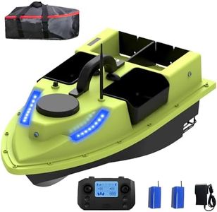 MILBOPAX RC Bait Boat, 500m/546 Yards Remote Control Fishing Boat, 4.4LBS Loading GPS Positioning Bait Boat with LED Night Light(2 * 5200 mAh Battery)