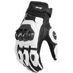 ILM Air Flow Leather Motorcycle Gloves For Men and Women (XXL, WHITE)