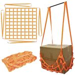 Cargo Lifting Nets 1Mx1M Polyester Safety Hoisting Net 300 KG High Load Capacity Cargo Hanging Net Square Mesh Handling Lifting Straps for Loading and Unloading Cargo