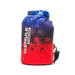 ICEMULE Classic Large Collapsible Backpack Cooler – Hands Free, 100% Waterproof, 24+ Hours Cooling, Soft Sided Cooler for Hiking, Camping & Fishing, 20 Liter, Fits 18 Cans + Ice, Red White and Blue