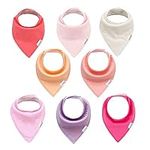 ALVABABY Baby Drool Bandana Bibs 8 Pieces of Bibs For Drooling Teething Feeding Reusable Adjustable Snap Super Absorbent 100% Cotton Unisex Boys Girls Newborn