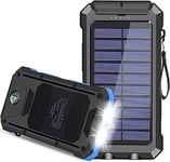 Oukafen Lithium ion Solar Charger, 30000mAh USB C Portable Solar Power Bank with Dual USB/LED Flashlights, Waterproof External Backup Battery Pack Charger for Cellphone, Tablets and Electronic Device