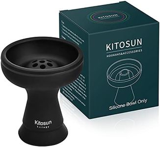 Silicone Hookah Bowl - Kitosun Silicone Phunnel Bowl with 7 Holes - Shisha Bowl Black Color - Right Replacement for Clay&Ceramic Bowls 3.5" Tall