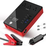 300W Power Inverter for Car, Pure Sine Wave Inverter DC 12V to 110V AC Converter Car Outlet Adapter with PD USB-C Charging Outlet, Dual USB 3.0 Ports, 2 AC Charger Outlets and Dual 2A USB Ports