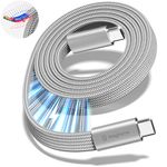 Magtame Magnetic USB C to USB C Cable, 240W Coiled Fast Charging USB Type C Charger Cable Braided for iPhone 15/15 Plus/15 Pro/15 Pro Max, MacOS Pro, i-Pad Pro, Galaxy S24/S23/S22 Ultra 5FT