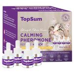 TopSum Cat Calming Diffuser Refills: Cat Pheromones Calming Diffuser Refills - Premium Cat Calming Diffuser Refills - Cat Pheromones 4-Month-Supply, Cat Anxiety Relief, 4 Pack (Transparent)