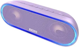 DOSS SoundBox Pro+ P300 Bluetooth Speaker with 40W Stereo Sound, Extra Bass, IPX6 Waterproof, TWS Pairing, Diverse Lights Show, 20H Playtime, Bluetooth 5.3 Speaker for Party, Camping, Beach - Purple