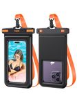 TOPK Waterproof Phone Pouch Case, [2-Pack] Universal iPX8 Waterproof Phone Case for SwimmingUniversal Dry Bag Underwater for iPhone 14 13 12 11 X Plus Pro Max Samsung Samsung S23 S22, Up to 7” Black