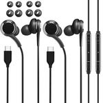 USB C Headphones for Samsung,USB C Earphones with Microphone & In-Line Controls Wired Earbuds USB Type C Earphones for Samsung S24 Ultra S23 S22 S21 S20 A53 A54, iPhone 15, iPad Pro iPad Air Pixel 6