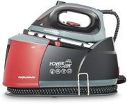 Morphy Richards Power Steam Elite + Steam Generator Iron, Ceramic Non-stick Soleplate, 310g Steam Boost, 200g Steam Output, 6 Bar, Auto Clean, 1.3L Water Tank, 1.8m Cord, 2400W, Black/Red, 332013