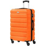 Luggage AnyZip PC ABS Hardside Lightweight Suitcase with 4 Universal Wheels TSA Lock Checked-Large 28 Inch（Orange）