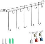 Evanda Coffee Mug Holder, Mug Holder Wall Rack, for Kitchen Dining Room, Wall Mounted Kitchen Rail with 5 Long Hooks and 5 Short Hooks.