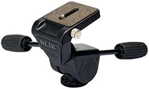 SLIK SH-908 Studio Professional 3-Way Pan Head (618-908) Independent 3-Axis Control, Supports 22lbs, Direct Connection to Camera, Great for Large Format Cameras, Compatible with Most Tripods