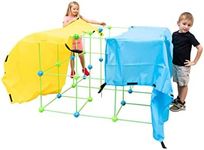 Funphix Fort 154 Pc Set for Supersized Glow in The Dark Fort Building + 4 Colored Sheets - Encourages Teamwork, Stimulates Imagination for Age 5+ (Green Blue Balls)