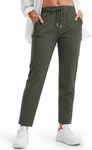 Libin Women's 7/8 Ankle Sweatpants Casual Golf Joggers Dress Work Pants Trousers for Yoga, Athletic, Lounge, Travel Outfits Clothes, Olive Green,S