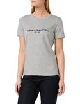 Tommy Hilfiger Women Heritage Short-Sleeve T-Shirt Crew Neck, Grey (Light Grey Heather), L