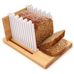 Finalery Heavy Duty Bamboo Bread Slicer for Homemade Bread | Adjustable Bread Cutter Guide for Sourdough Round, Bagels, Cakes | Cutting Board with Plastic Edges | Compact Design with Crumb Tray