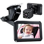 Itomoro Back Seat Baby Car Camera with HD Night Vision Function Car Mirror Display, Reusable Sucker Bracket, Wide View, 12V Cigarette Lighter, Easily Observe the Baby’s Move