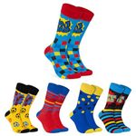 CityComfort Mens Socks Pack of 5 Crew Socks for Men Teenagers Soft Breathable Work Sports Casual Size 7-11 Funny Dad Gifts for Men (Multi Dad)