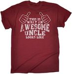 Funny Novelty This is What an Awesome Uncle Looks Like (L - Maroon) New Premium Men's T-Shirt Slogan Clothing Joke Vintage Retro t Shirt top Girl boy Men Women ts Tee Tshirt Mens Tshirts tees Buy shi