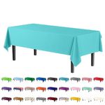 4-Pack Aqua Blue Plastic Table Cloth - 54In. x 108In. Disposable Tablecloth for Parties - Round Tablecloth - Disposable Table Cloths for Parties - Plastic Table Cover for Picnics - Exquisite