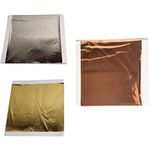 300 Sheets 8X8CM Gold Silver Copper Leaf Foil Sheets for Crafts Resin, Leaf, Gilding, Framing, Nail Art, Craft Supplies, Gold Leaf Sheets