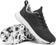 ULTIANT Women Golf Shoes Spikeless Waterproof Golf Sport Sneakers Size5-10(Black,38.5)