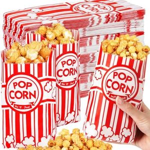 500pcs Paper Popcorn Bags for Party, 1 Oz Small Vintage Individual Servings Popcorn Container Pop Corn Bags Bulk for Popcorn Machine Accessories Supplies Movie Nights (500)