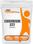 BulkSupplements.com Chromium GTF Powder, Chromium Polynicotinate - GTF Chromium 200mcg, Chromium Supplements - Yeast Free, 200mcg of Chromium, 1.25mg per Serving, 500g (1.1 lbs) (Pack of 1)