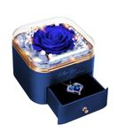 GOICC Forever Rose for Women Mum Wife Girlfriend Preserved Eternal Rose Flower Gift Box with Necklace for Her Perfect Present for Birthday Anniversary Christmas Valentine's Day