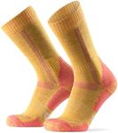 DANISH ENDURANCE Hiking Thermal Socks, Merino Wool Walking Socks, Premium Comfort Work Socks, Cushioned Blister Socks, Warm Winter Socks, for Men & Women, Unisex, Yellow, 6-8